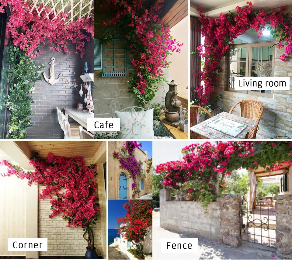 Artificial Flower Rattan Tree Vine Bougainvillea Floral Wall Plants Artificial Flower Rattan Tree Vine Bougainvillea Floral Wall Plants
