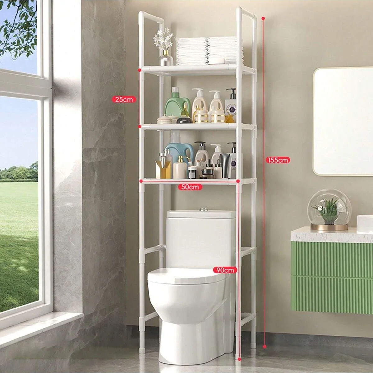 Bathroom Storage Rack Over The Toilet Shelf