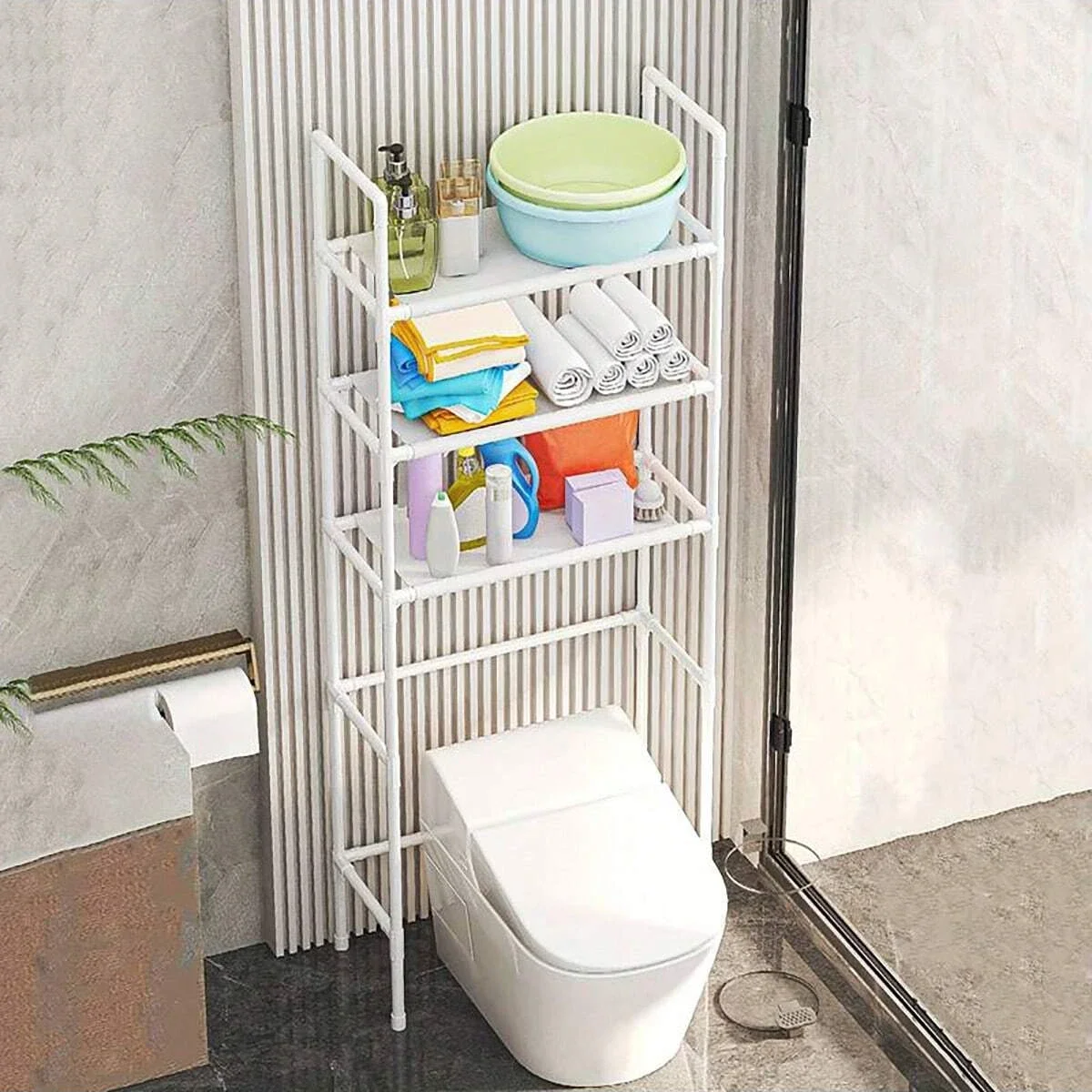 Bathroom Storage Rack Over The Toilet Shelf