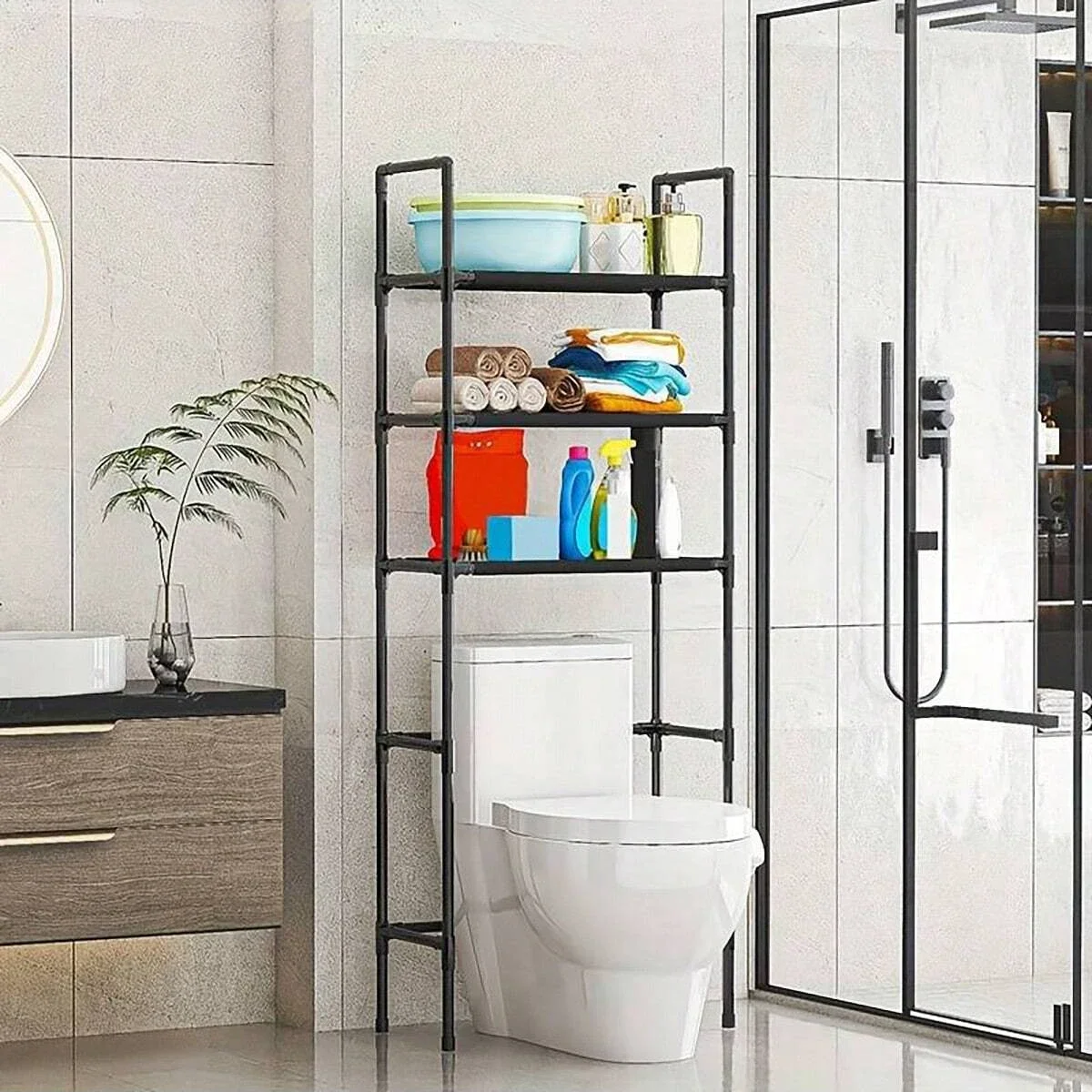 Bathroom Storage Rack Over The Toilet Shelf