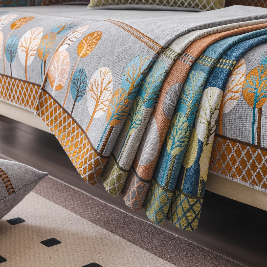 Boho Full Moon Tree Jacquard Chenille Sofa Cover for Living Room LINENS & BEDDING Color : Orange|Green|Blue|Light Grey|Grey Boho Full Moon Tree Jacquard Chenille Sofa Cover for Living Room LINENS & BEDDING Color : Orange|Green|Blue|Light Grey|Grey