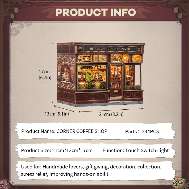 Bookshelf Insert CORNER COFFEE SHOP Miniature Model For Birthday Family Gift FIGURINES & MINIATURES Color : CORNER COFFEE SHOP Bookshelf Insert CORNER COFFEE SHOP Miniature Model For Birthday Family Gift FIGURINES & MINIATURES Color : CORNER COFFEE SHOP