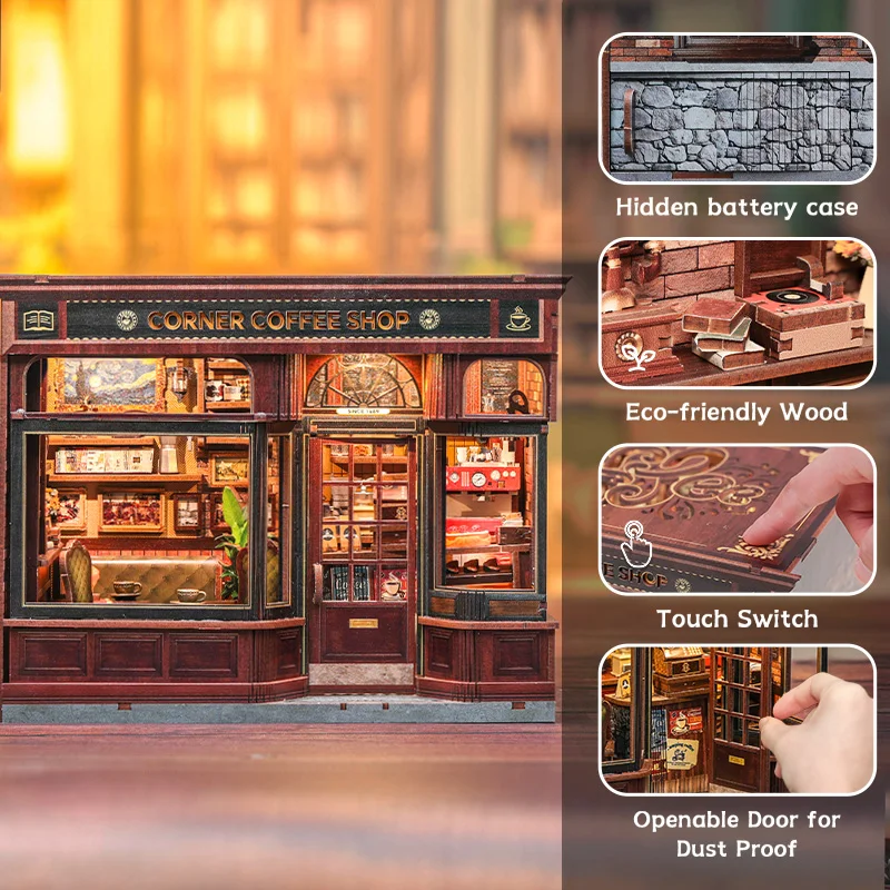 Bookshelf Insert CORNER COFFEE SHOP Miniature Model For Birthday Family Gift FIGURINES & MINIATURES Color : CORNER COFFEE SHOP Bookshelf Insert CORNER COFFEE SHOP Miniature Model For Birthday Family Gift FIGURINES & MINIATURES Color : CORNER COFFEE SHOP