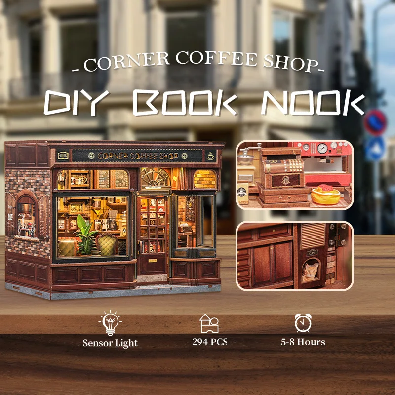 Bookshelf Insert CORNER COFFEE SHOP Miniature Model For Birthday Family Gift FIGURINES & MINIATURES Color : CORNER COFFEE SHOP Bookshelf Insert CORNER COFFEE SHOP Miniature Model For Birthday Family Gift FIGURINES & MINIATURES Color : CORNER COFFEE SHOP