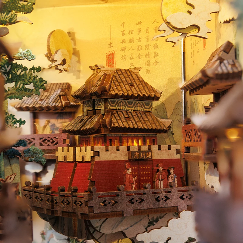 CUTEBEE Antiquity Book Nook Chinese Style Doll House Kit with Touch Light CUTEBEE Antiquity Book Nook Chinese Style Doll House Kit with Touch Light