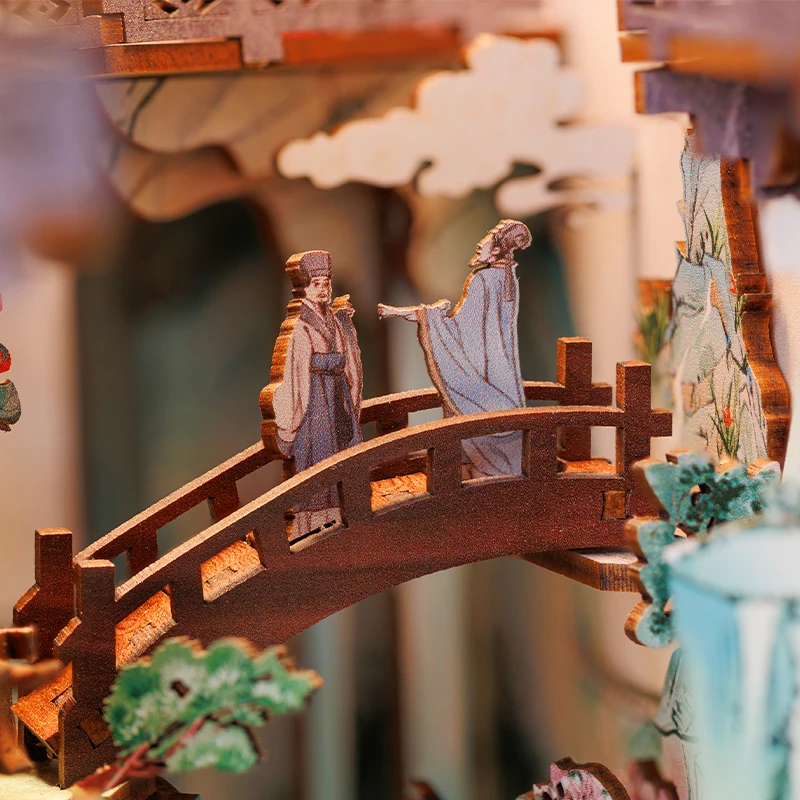 CUTEBEE Antiquity Book Nook Chinese Style Doll House Kit with Touch Light CUTEBEE Antiquity Book Nook Chinese Style Doll House Kit with Touch Light