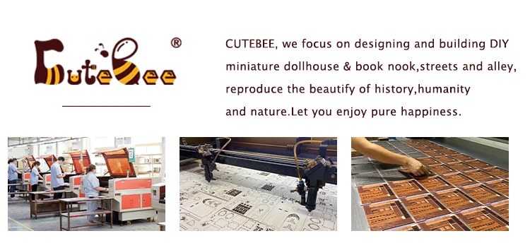 CUTEBEE Antiquity Book Nook Chinese Style Doll House Kit with Touch Light CUTEBEE Antiquity Book Nook Chinese Style Doll House Kit with Touch Light