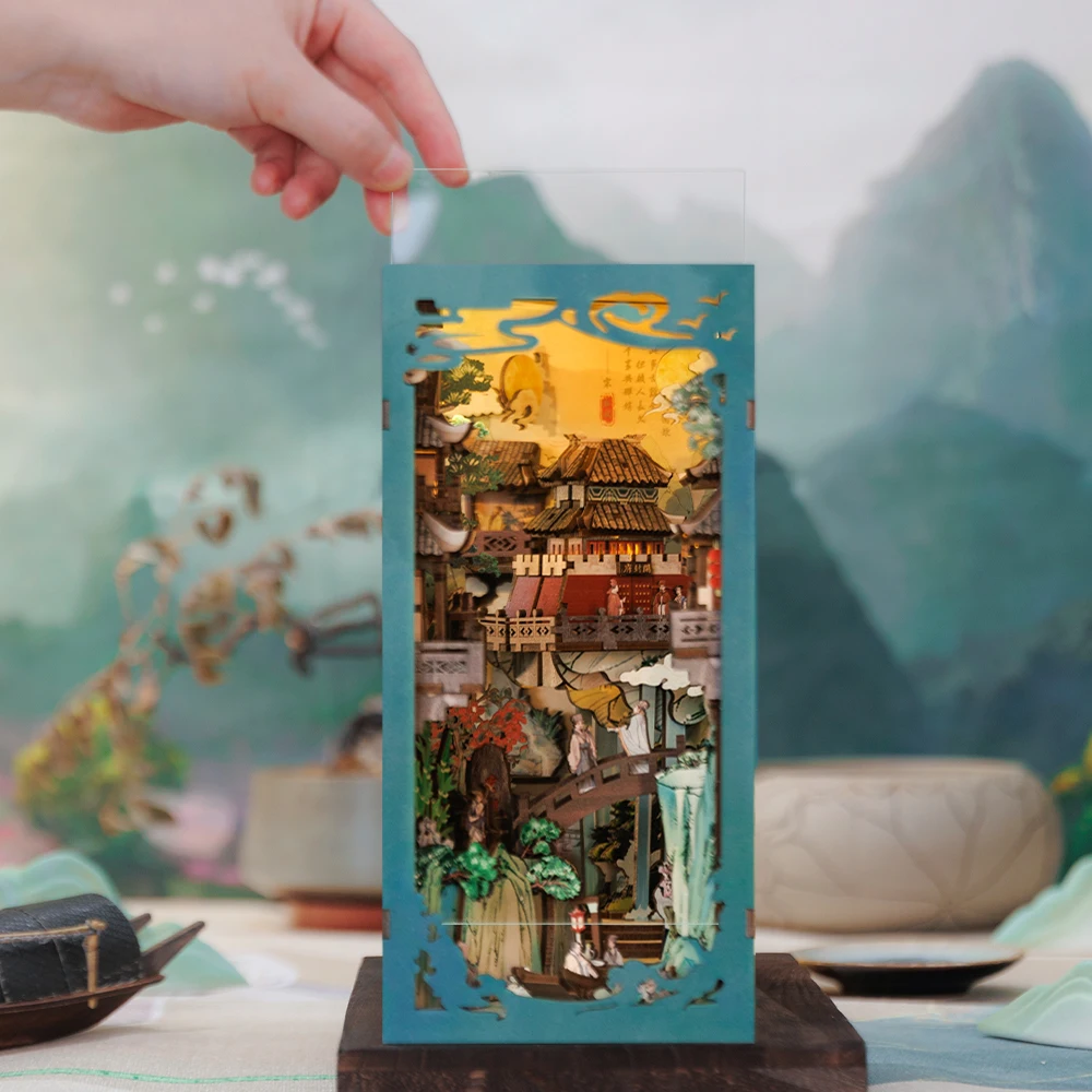 CUTEBEE Antiquity Book Nook Chinese Style Doll House Kit with Touch Light FIGURINES & MINIATURES Color : Su Dongpo CUTEBEE Antiquity Book Nook Chinese Style Doll House Kit with Touch Light FIGURINES & MINIATURES Color : Su Dongpo