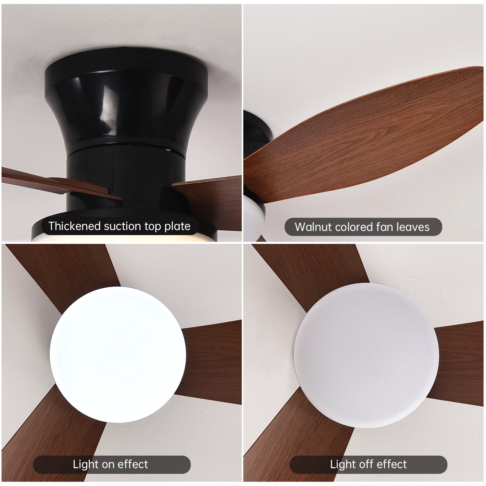 Ceiling Fan with Light 3 Colors