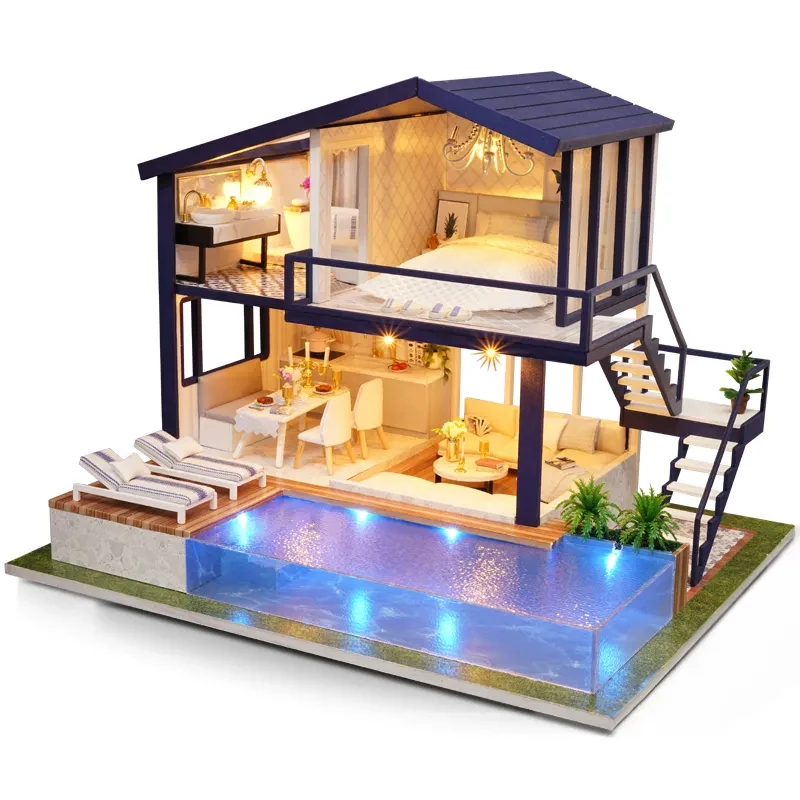 DIY Doll House Miniature Dollhouse With Furnitures FIGURINES & MINIATURES Color : A066-A|A066-B DIY Doll House Miniature Dollhouse With Furnitures FIGURINES & MINIATURES Color : A066-A|A066-B