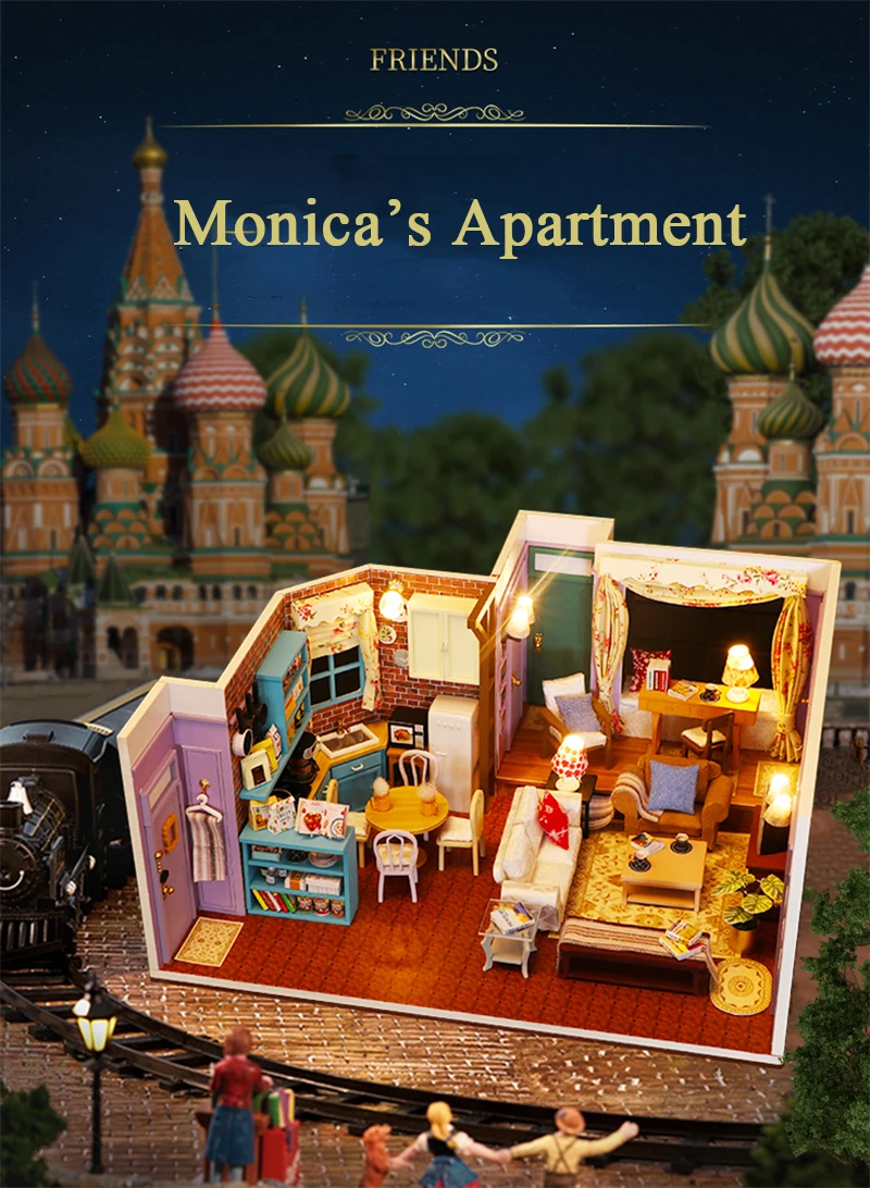 DIY Wooden Monica's Apartment Casa Miniature Building Kits DIY Wooden Monica's Apartment Casa Miniature Building Kits