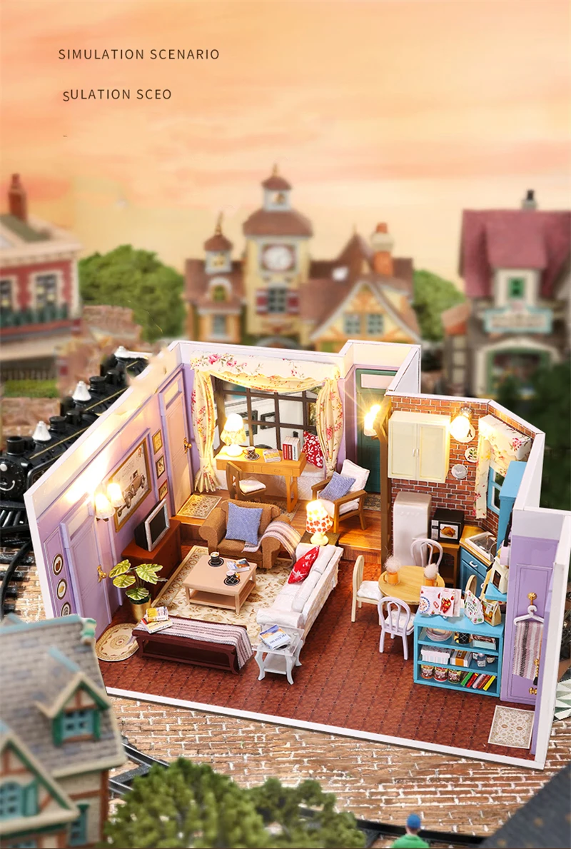 DIY Wooden Monica's Apartment Casa Miniature Building Kits DIY Wooden Monica's Apartment Casa Miniature Building Kits