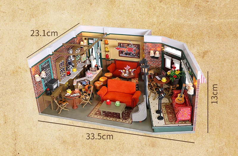 DIY Wooden Monica's Apartment Casa Miniature Building Kits DIY Wooden Monica's Apartment Casa Miniature Building Kits