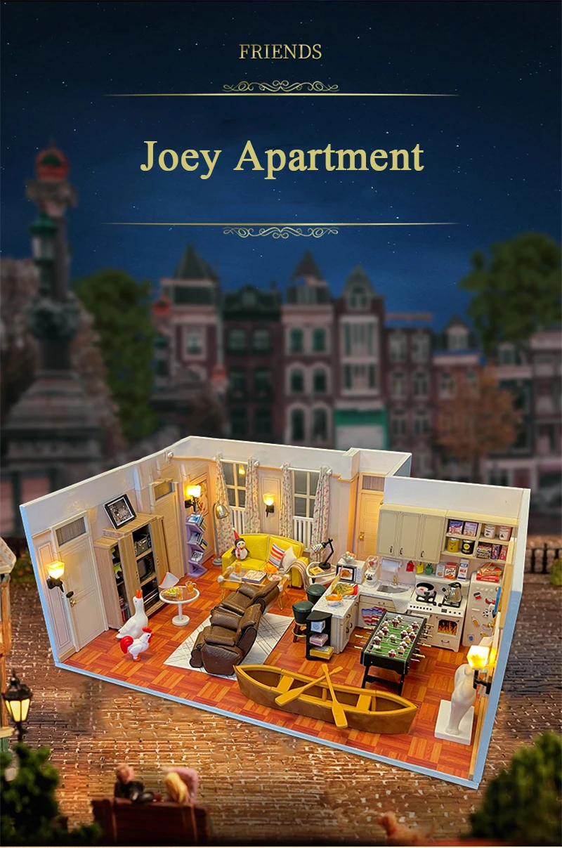 DIY Wooden Monica's Apartment Casa Miniature Building Kits DIY Wooden Monica's Apartment Casa Miniature Building Kits