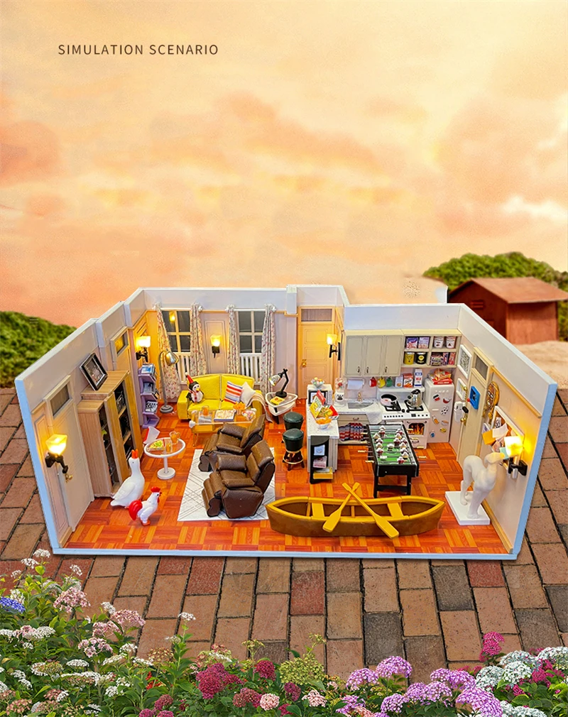 DIY Wooden Monica's Apartment Casa Miniature Building Kits DIY Wooden Monica's Apartment Casa Miniature Building Kits