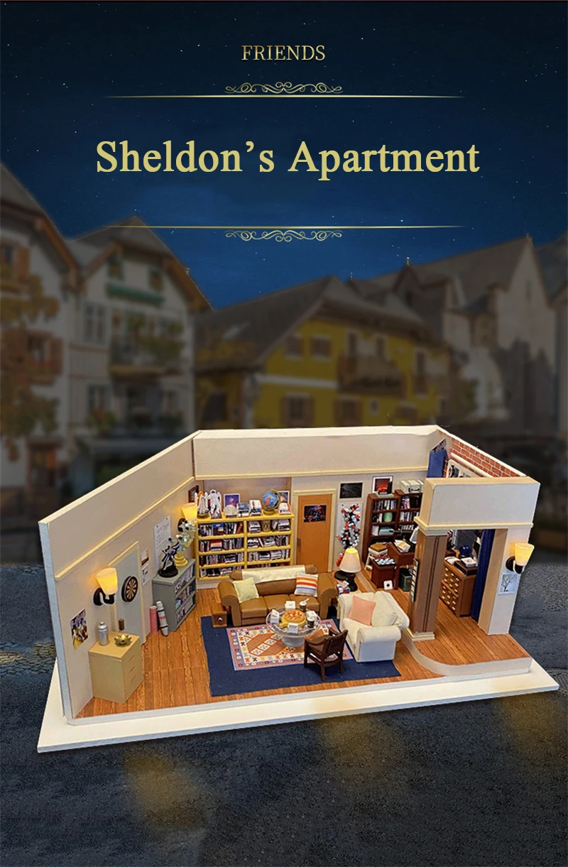 DIY Wooden Monica's Apartment Casa Miniature Building Kits DIY Wooden Monica's Apartment Casa Miniature Building Kits