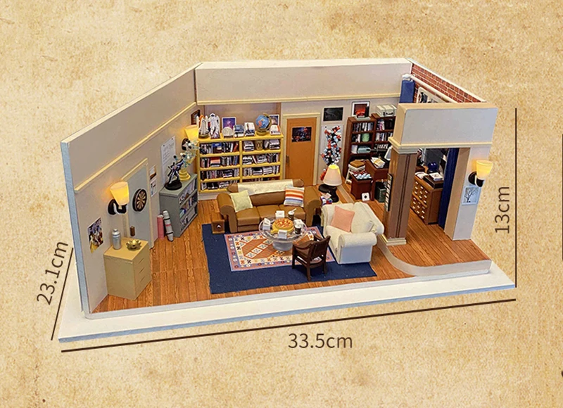 DIY Wooden Monica's Apartment Casa Miniature Building Kits DIY Wooden Monica's Apartment Casa Miniature Building Kits