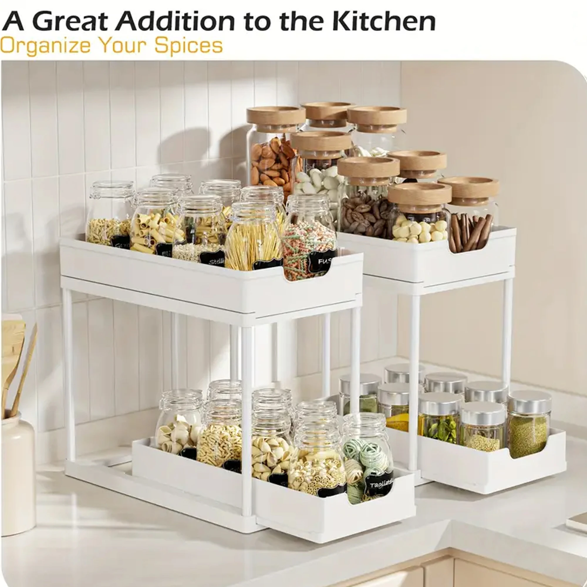Double-Layer Pull-Out Kitchen Storage Rack