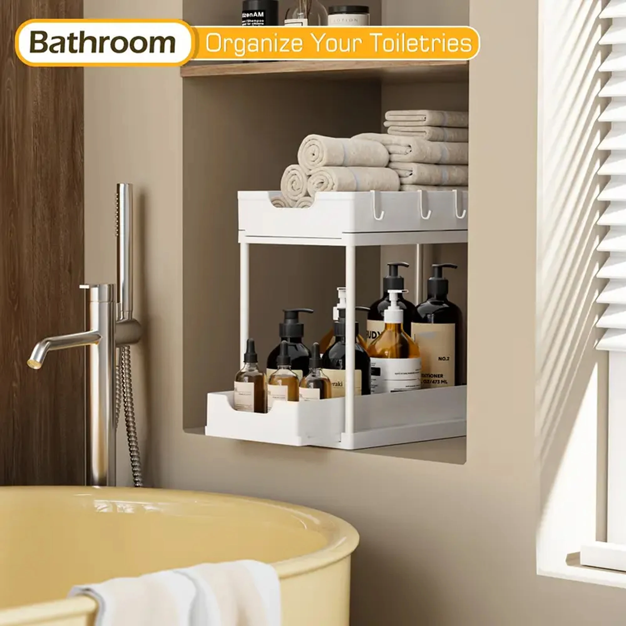 Double-Layer Pull-Out Kitchen Storage Rack