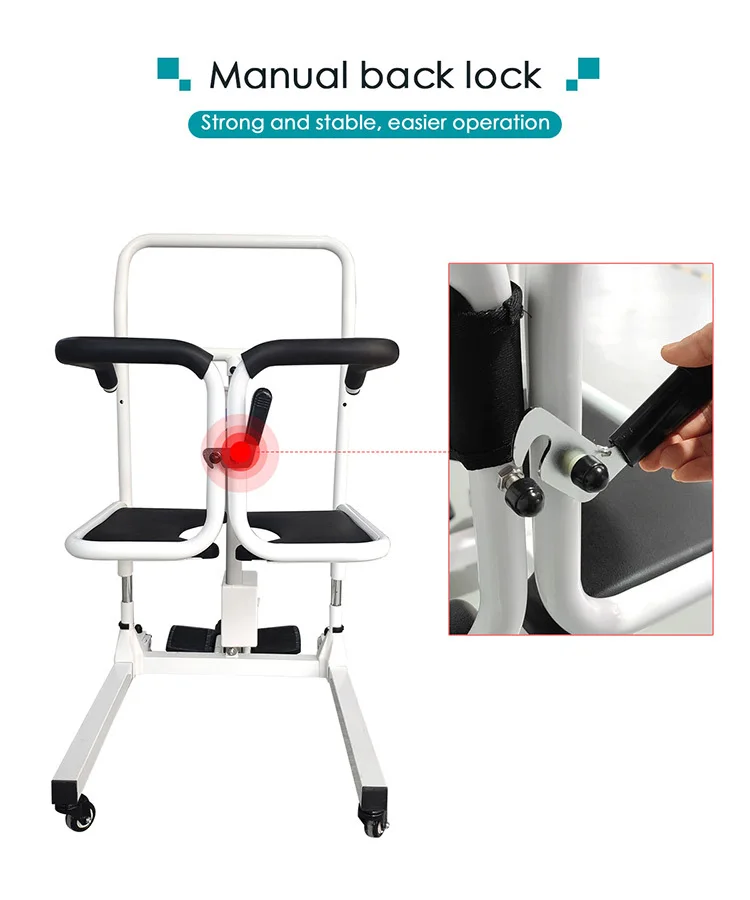 Electric Wheelchair With Commode Nursing Patient Transfer Lift Chair For Toilets