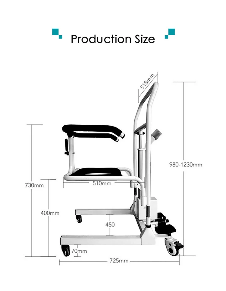 Electric Wheelchair With Commode Nursing Patient Transfer Lift Chair For Toilets