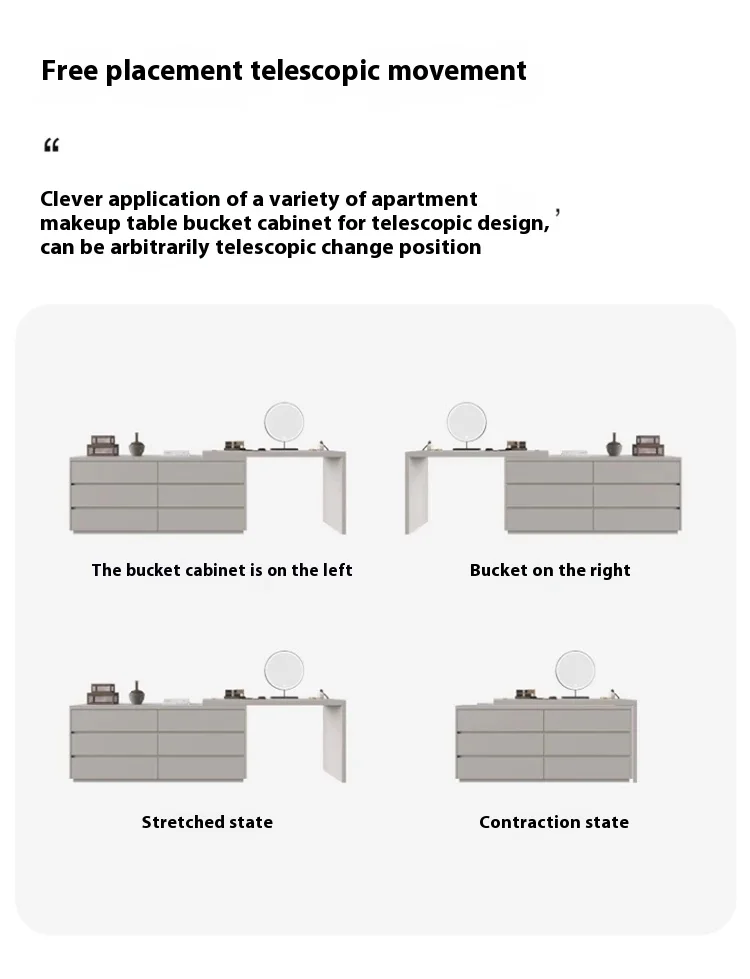 European Wooden Dressing Table Girls Storage Organizer Luxury Dressing Table