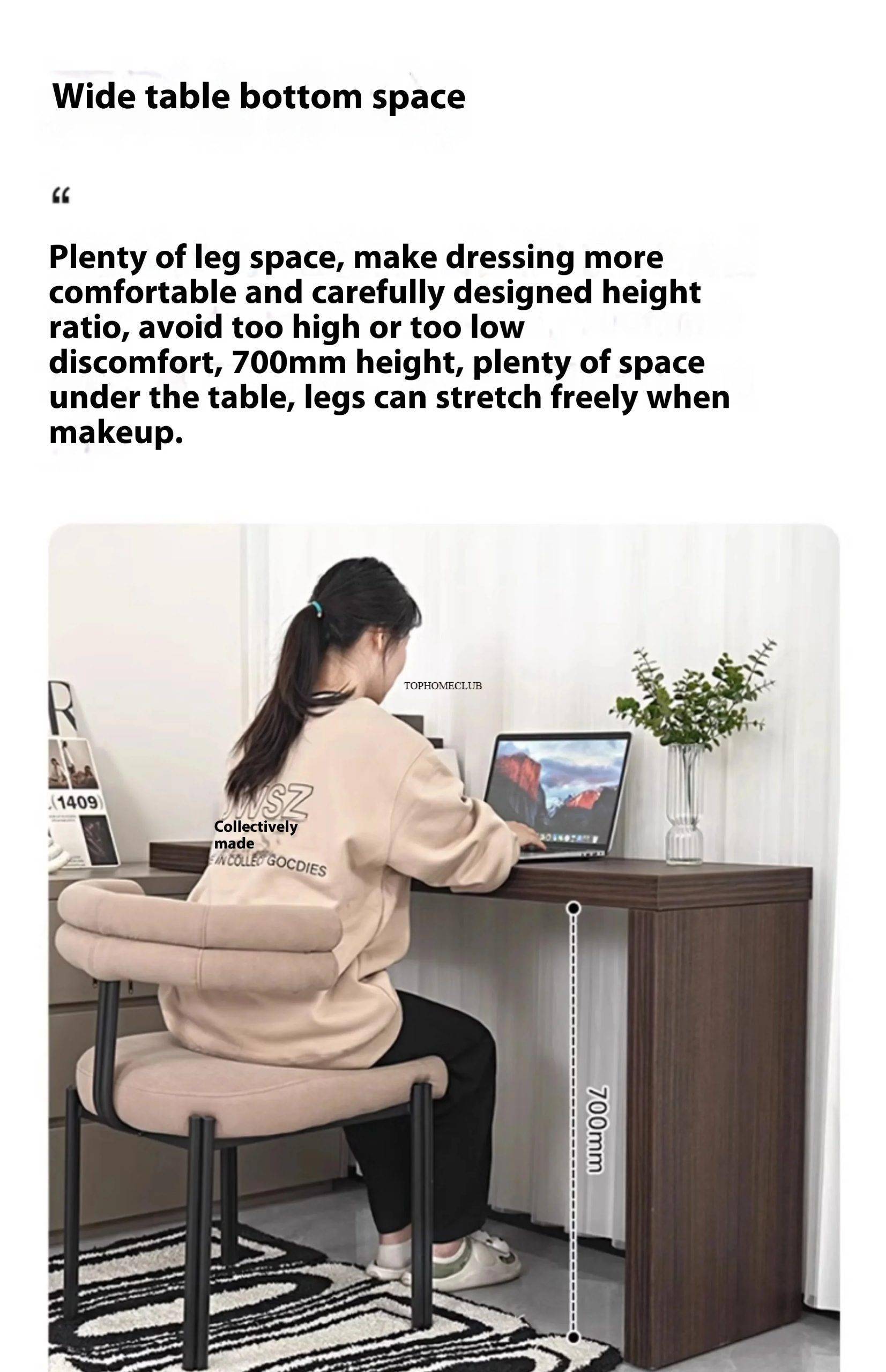 European Wooden Dressing Table Girls Storage Organizer Luxury Dressing Table