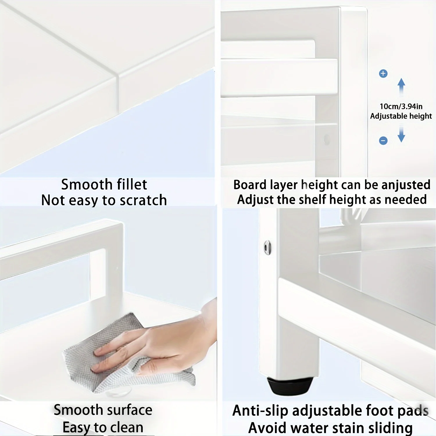 Expandable Microwave Shelf Microwave Holder with 6 Hooks