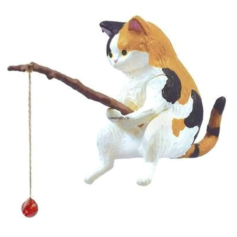 Fishing Cat Ornaments Aquarium Decoration