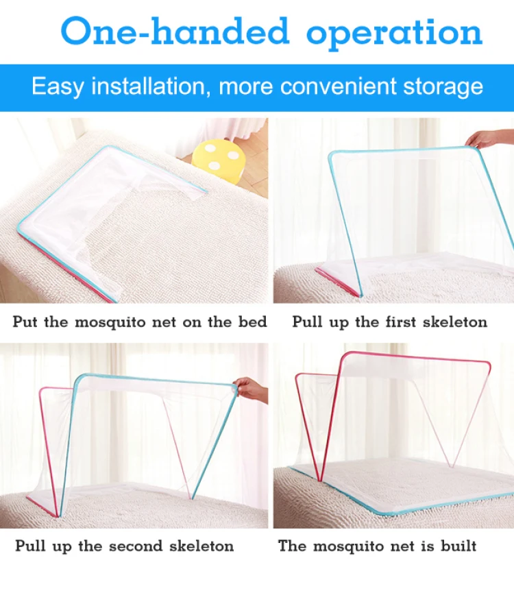 Folding Portable Mosquito Net Adults No Bottom No Installation Mosquito Net Household Portable Mosquito Net for Baby Bed