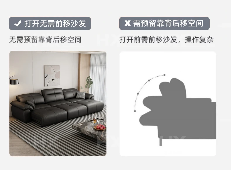 Genuine Leather Black Sofa Recliner