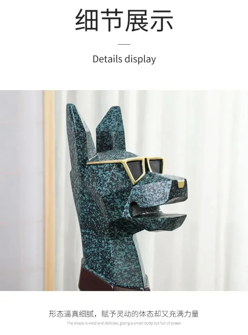 Giant Doberman Figure Side Table Large Dog Statue Plate Doberman Sculptures Luxury Living Room Decoration Home Decor Accessoreis