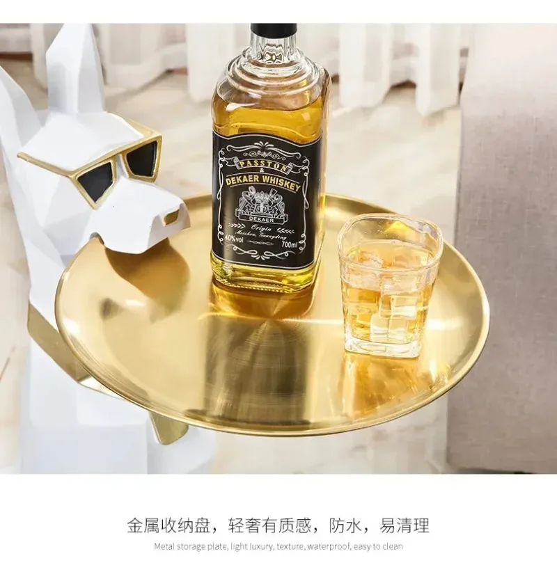 Giant Doberman Figure Side Table Large Dog Statue Plate Doberman Sculptures Luxury Living Room Decoration Home Decor Accessoreis