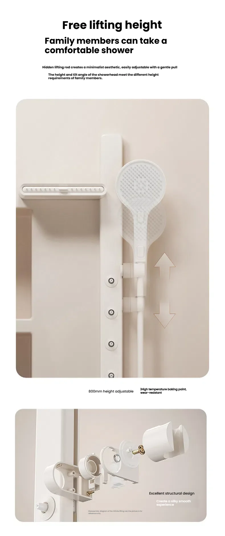 Gun Grey Bathroom Shower System Set Multifunction Shoulder Waist Spouts Split Shower Household Simplicity Pressurized Shower Set