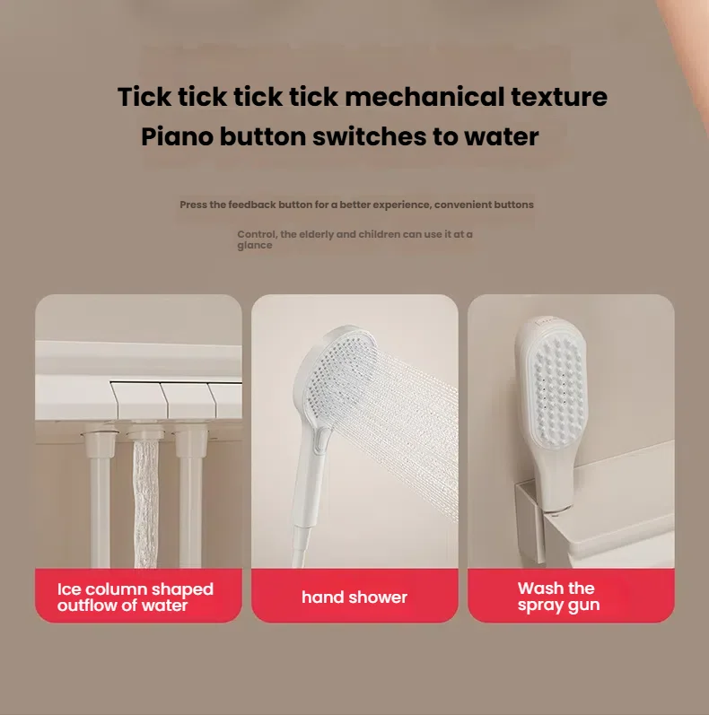 Gun Grey Bathroom Shower System Set Multifunction Shoulder Waist Spouts Split Shower Household Simplicity Pressurized Shower Set