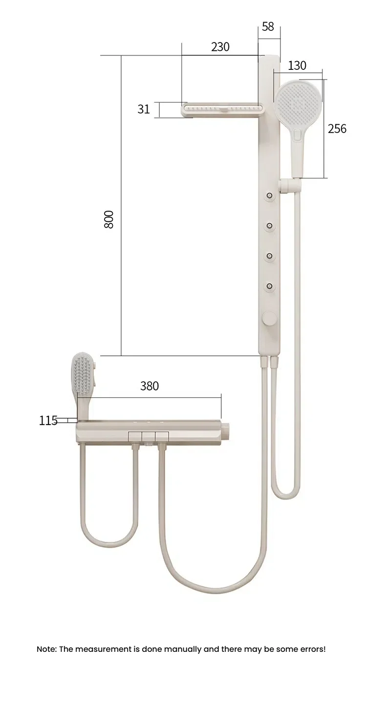 Gun Grey Bathroom Shower System Set Multifunction Shoulder Waist Spouts Split Shower Household Simplicity Pressurized Shower Set