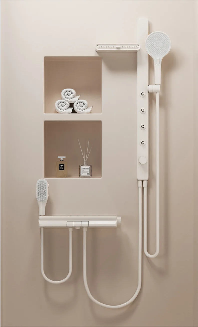 Gun Grey Bathroom Shower System Set Multifunction Shoulder Waist Spouts Split Shower Household Simplicity Pressurized Shower Set