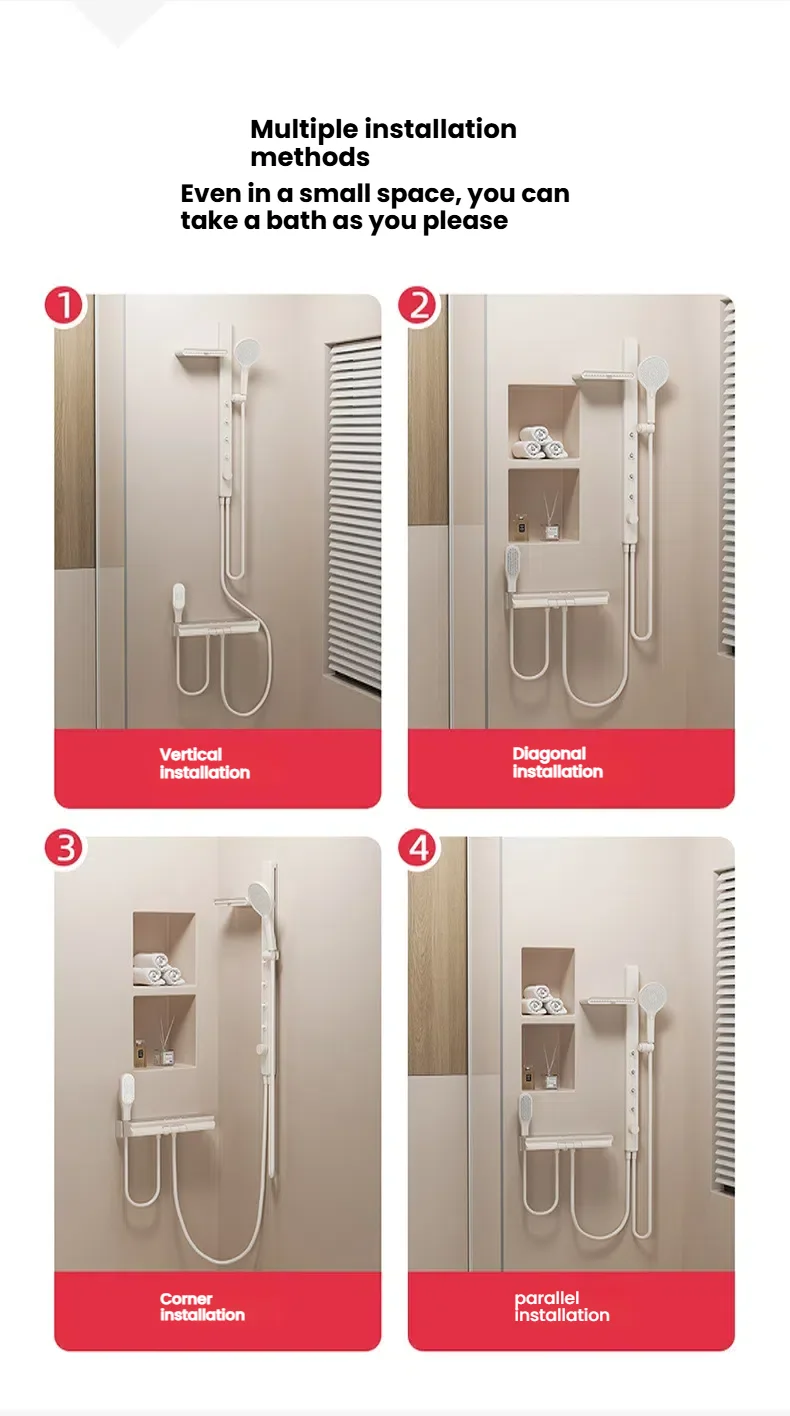 Gun Grey Bathroom Shower System Set Multifunction Shoulder Waist Spouts Split Shower Household Simplicity Pressurized Shower Set