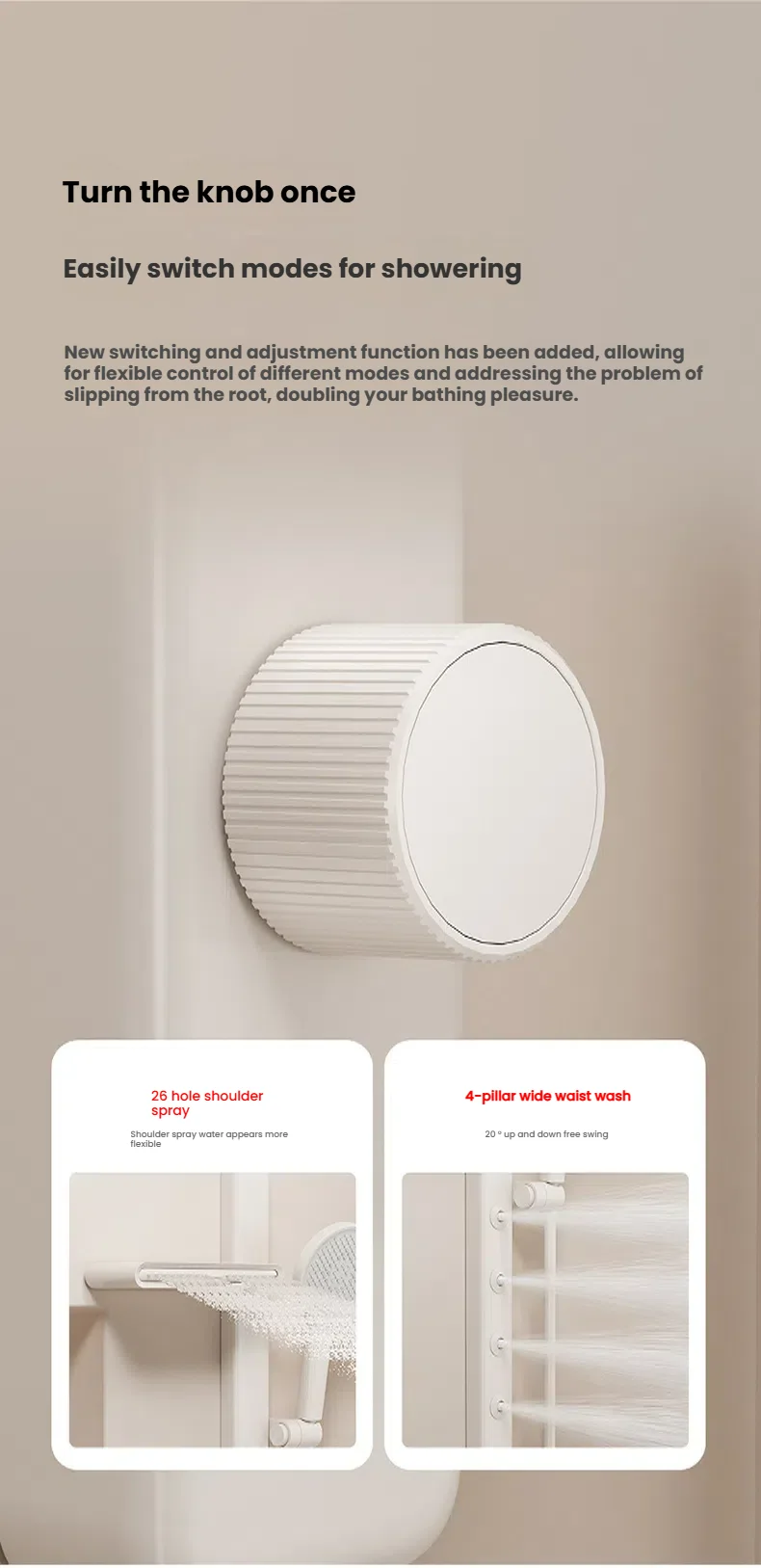 Gun Grey Bathroom Shower System Set Multifunction Shoulder Waist Spouts Split Shower Household Simplicity Pressurized Shower Set