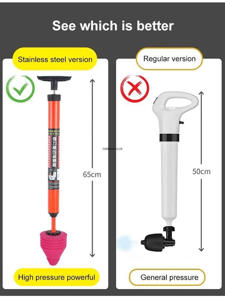 High Pressure Toilet Unblock One Shot Toilet Pipe Plunger