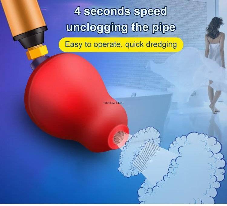 High Pressure Toilet Unblock One Shot Toilet Pipe Plunger