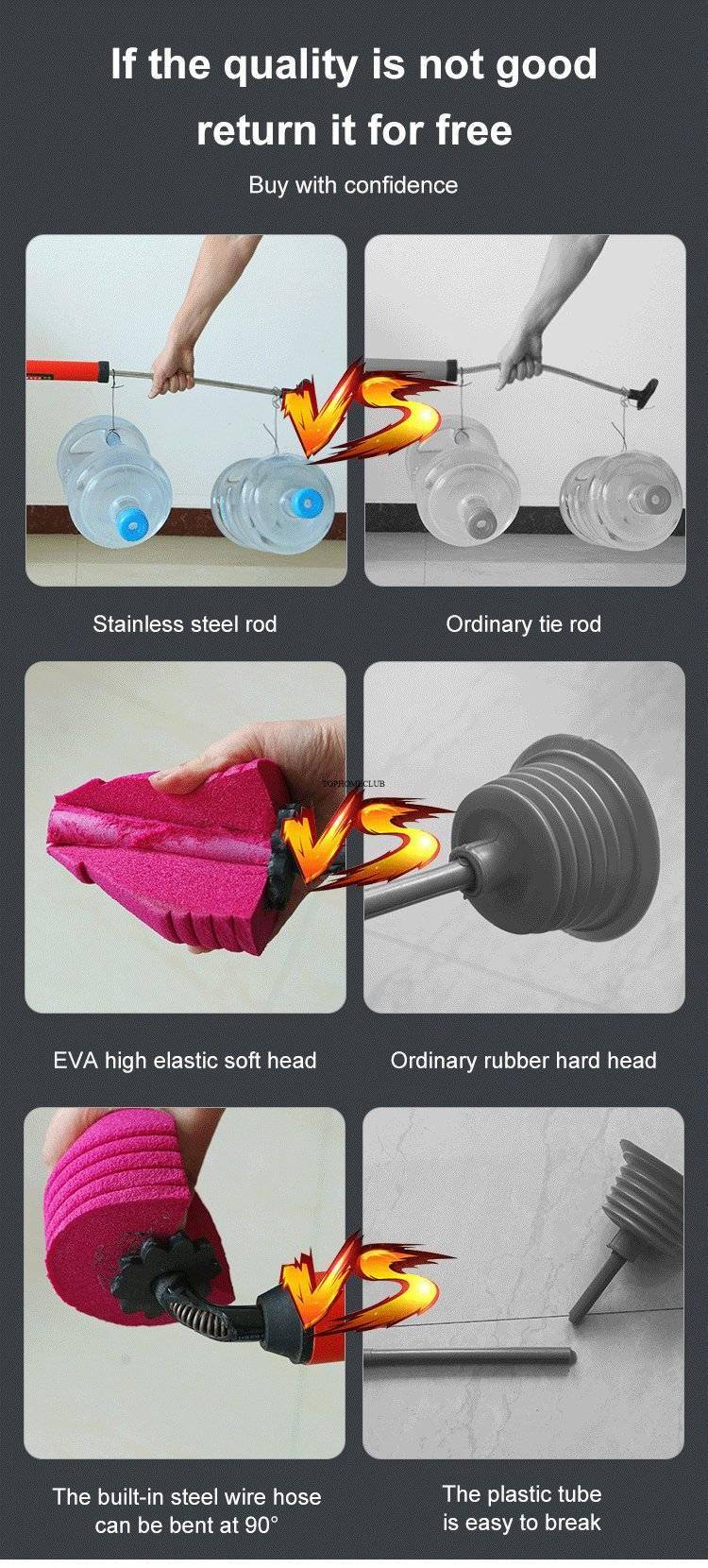 High Pressure Toilet Unblock One Shot Toilet Pipe Plunger