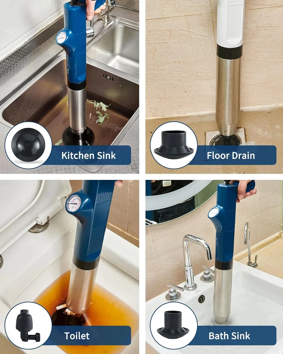 High-pressure Plunger Sewer Dredge for Bathroom Toilet Kitchen High-pressure Plunger Sewer Dredge for Bathroom Toilet Kitchen