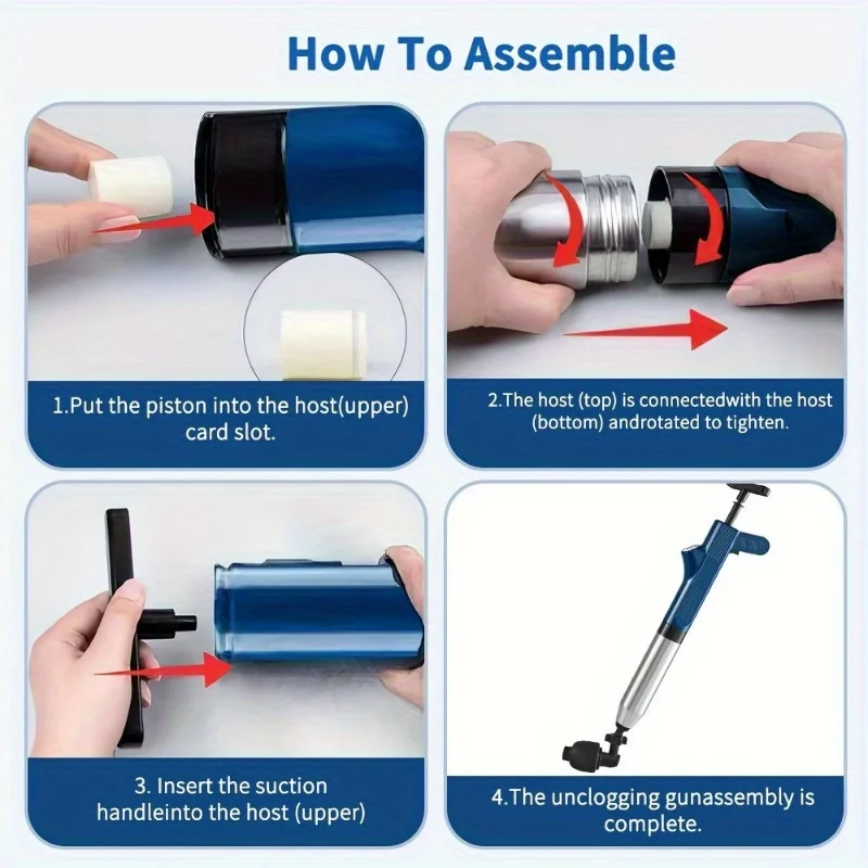 High-pressure Plunger Sewer Dredge for Bathroom Toilet Kitchen High-pressure Plunger Sewer Dredge for Bathroom Toilet Kitchen