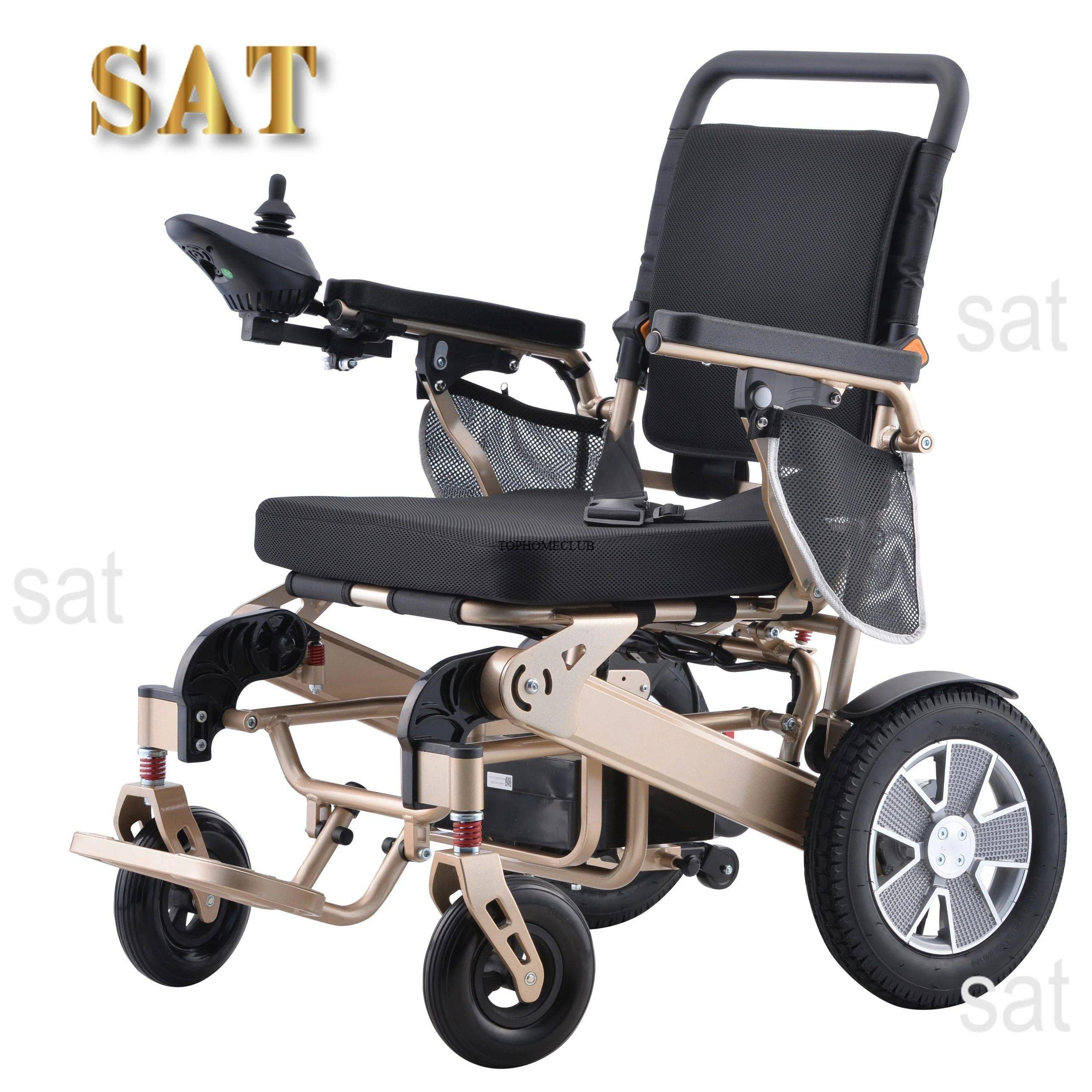 Hot Selling Aluminum Alloy Lightweight Wheelchair Folding Power Remote Control Electronic Wheelchair
