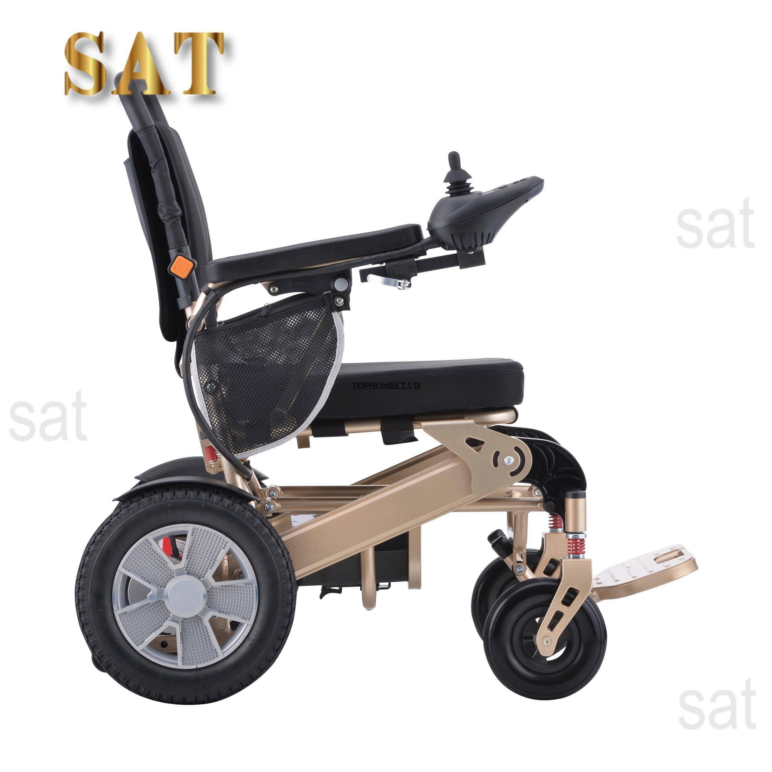 Hot Selling Aluminum Alloy Lightweight Wheelchair Folding Power Remote Control Electronic Wheelchair