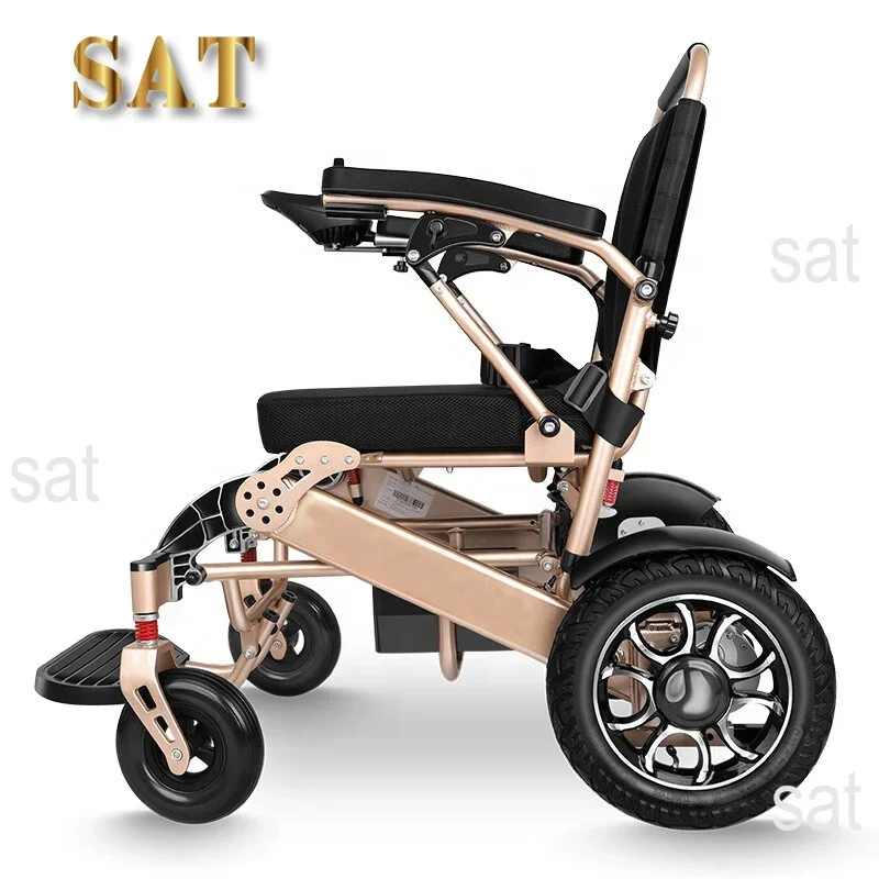Hot Selling Aluminum Alloy Lightweight Wheelchair Folding Power Remote Control Electronic Wheelchair