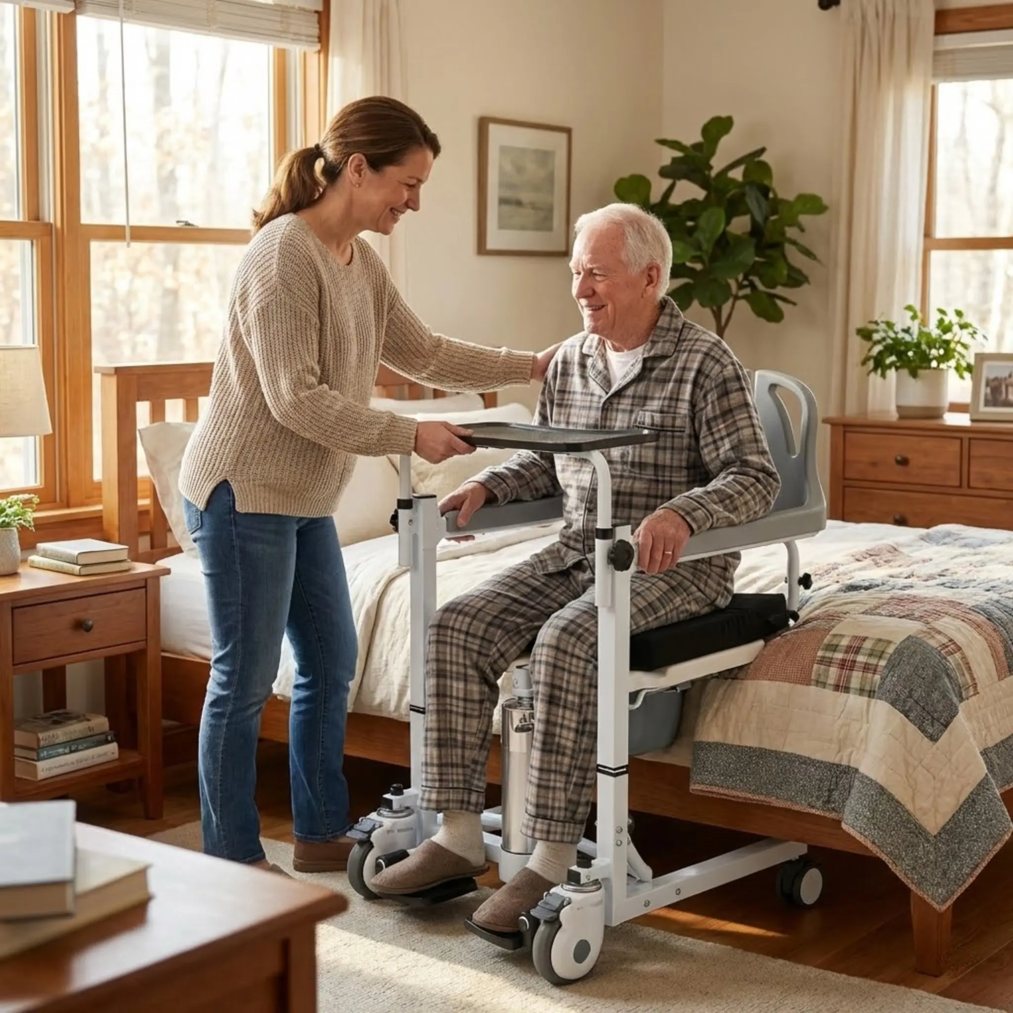 Hydraulic Transfer Chair For Elderly Disabled Home Nursing HOME CARE Ships From : United States Hydraulic Transfer Chair For Elderly Disabled Home Nursing HOME CARE Ships From : United States