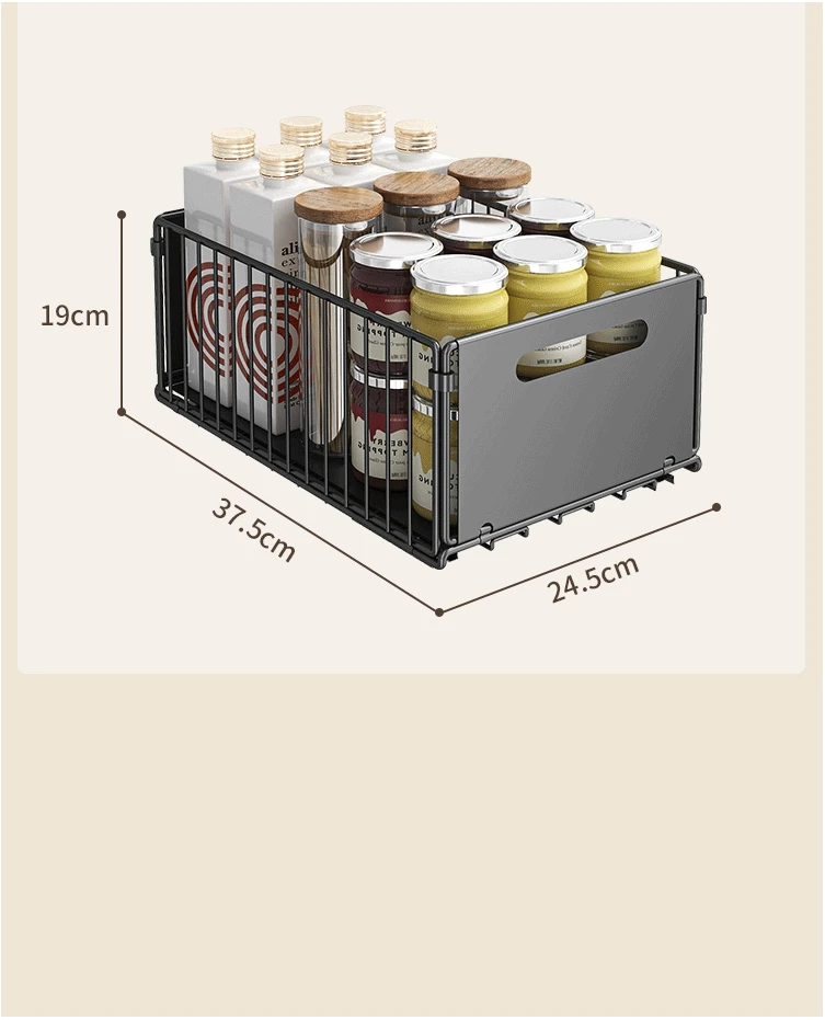 Kitchen Storage Rack Home Seasoning Sorting Rack Bathroom Deep Cabinet Storage Cabinet Internal Basket Pull-out Storage Box