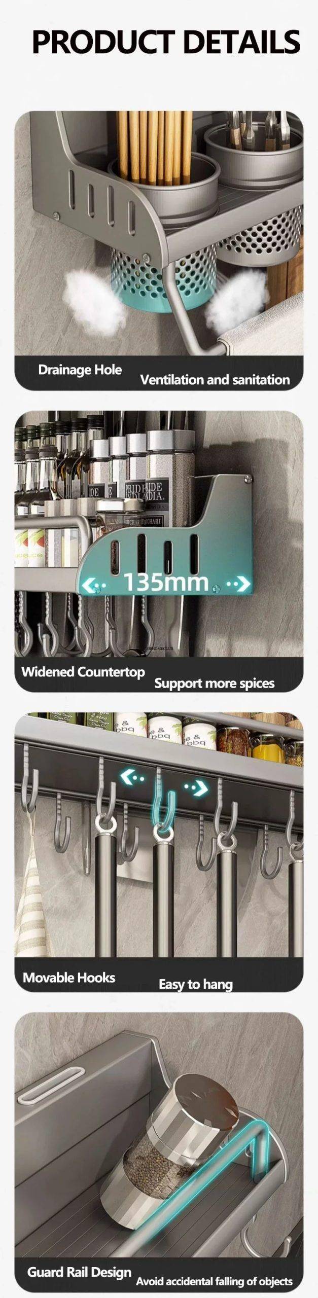 Kitchen Storage Rack Multifunctional Cutting Board Holder